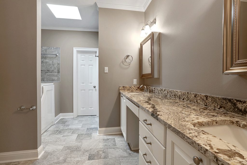 Denham Springs Bathroom for Home Remodel with polished granite