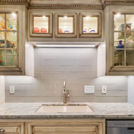 Glass Door Cabinets and Backsplash