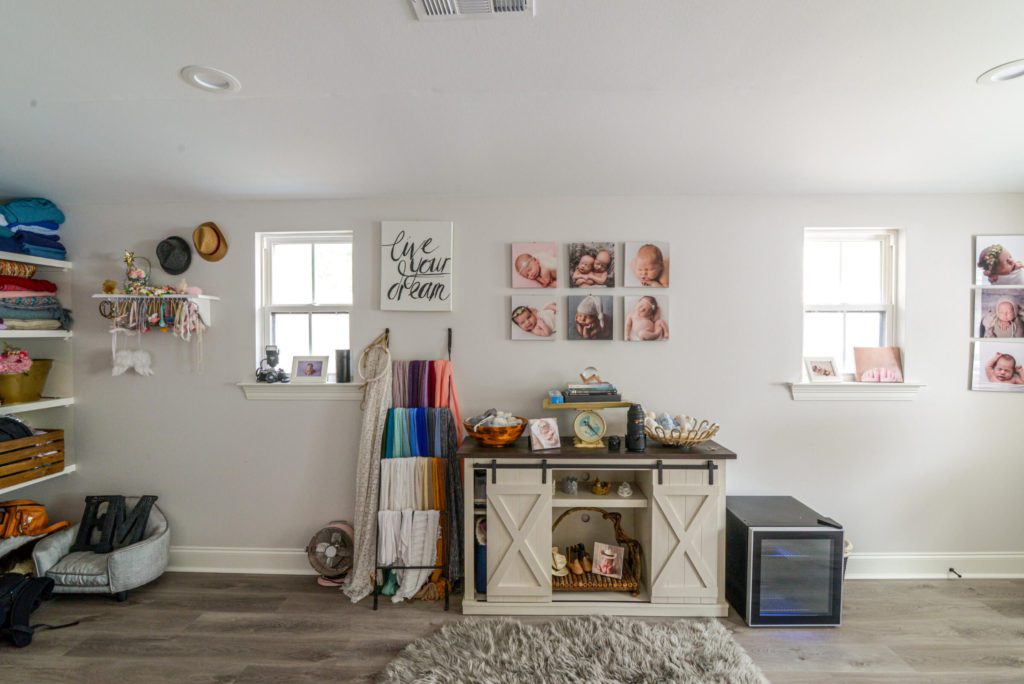 Garage Conversion with Photography Studio with Vinyl Flooring 