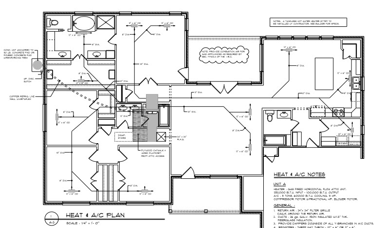 Home Builder heat and AC plan