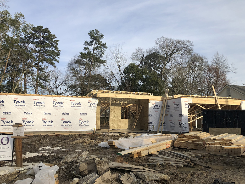 Baton Rouge Home Builder with walls on frame