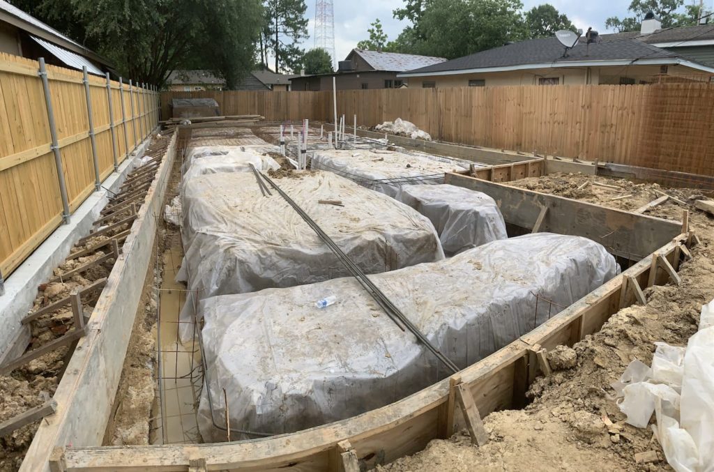Preparing foundation layout for new Baton Rouge Home Build