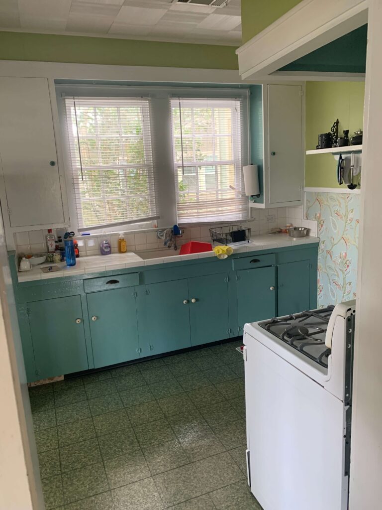 Before Home Remodel and Renovation with Kitchen sink area