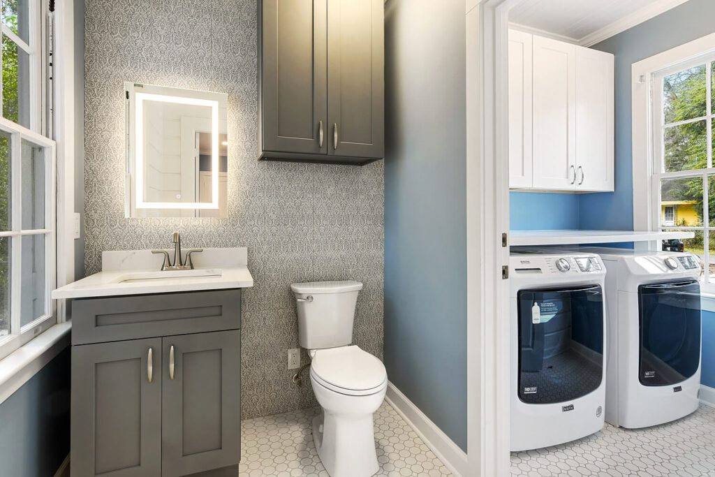 Laundry with half bath remodel for home renovation