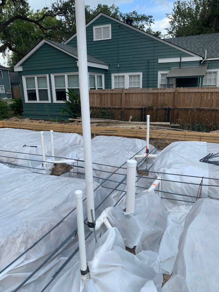 During Duplex Build before foundation cement pour at different angle