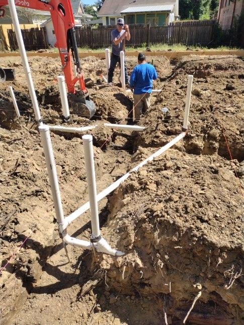 During Duplex Build excavator working on the trenches