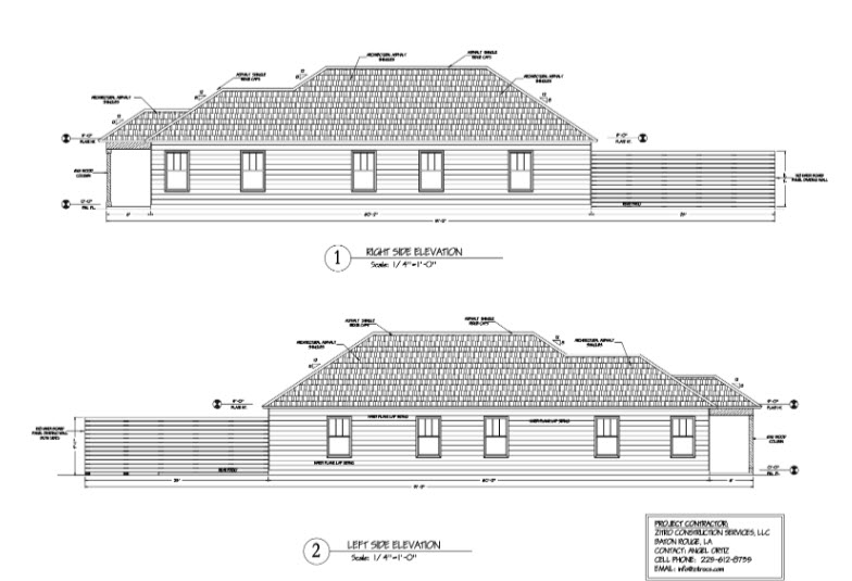 Duplex Home Builder shows left and right sides elevation plan