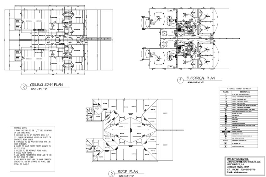 Duplex Home Builder shows roof plan