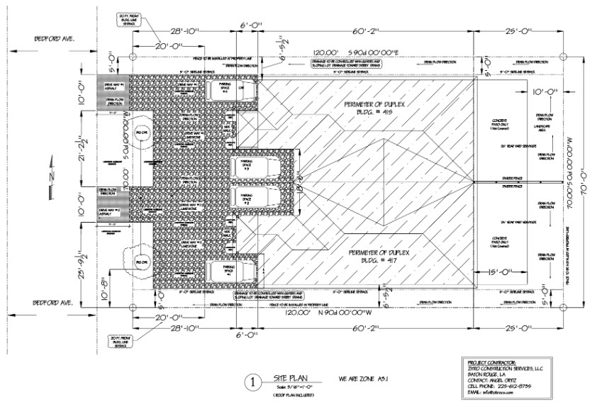 Duplex Home Builder shows Site Plan