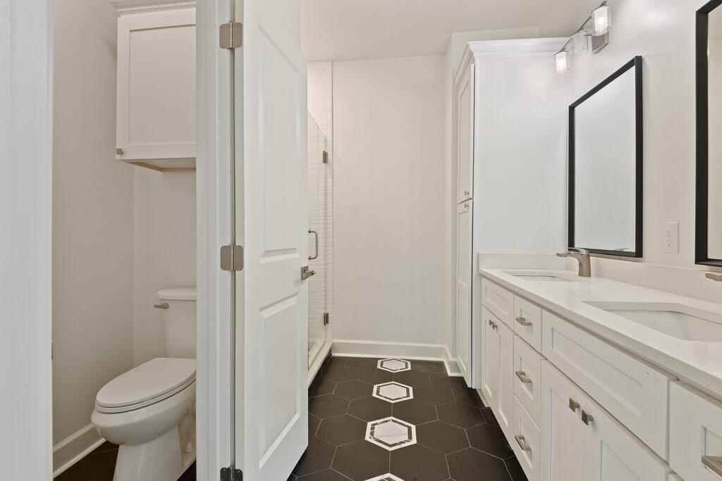 Duplex Home Builder shows master bathroom vanity