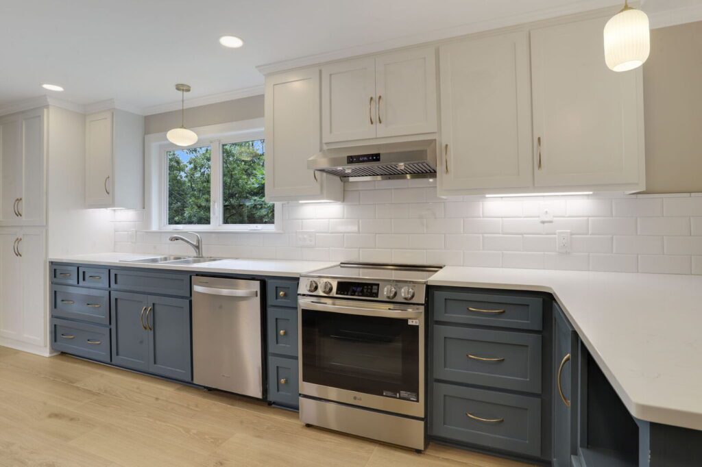 Newly remodeled kitchen with two-tone design