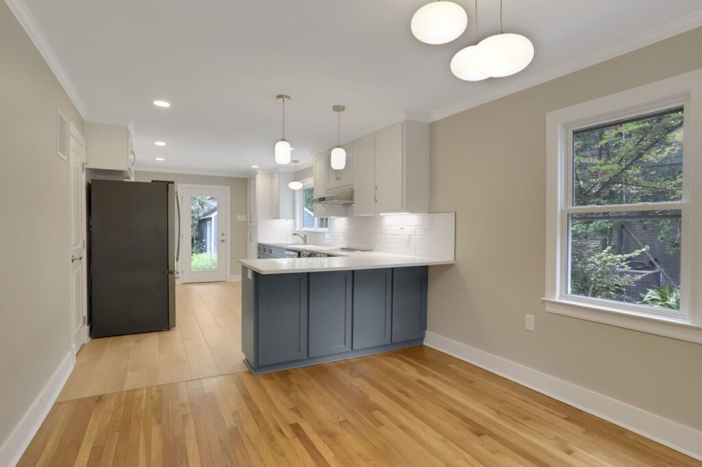 Home Addition with Dining Area facing Kitchen