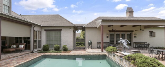 Pool House Home Addition with locally source bricks