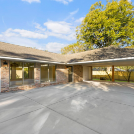 Cypress-posts-stained-with-natural-finish-for-Addition