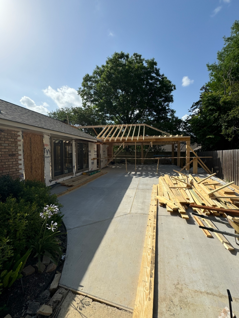 Carport Addition Framing Started